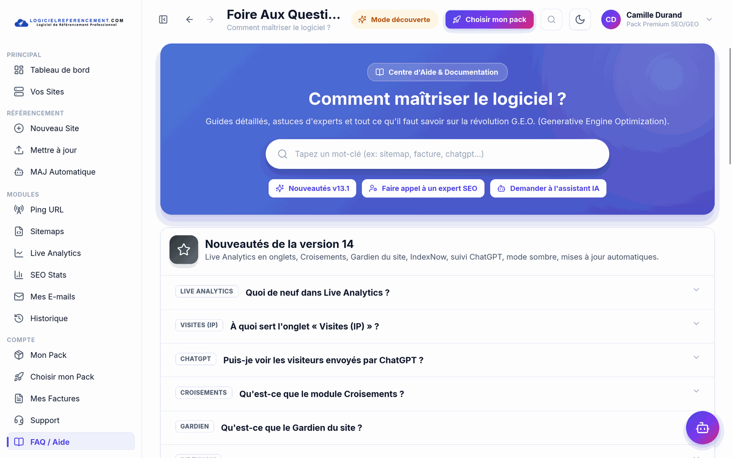 Aide et FAQ Aide et FAQ du logiciel de référencement : toutes les réponses pour bien référencer son site