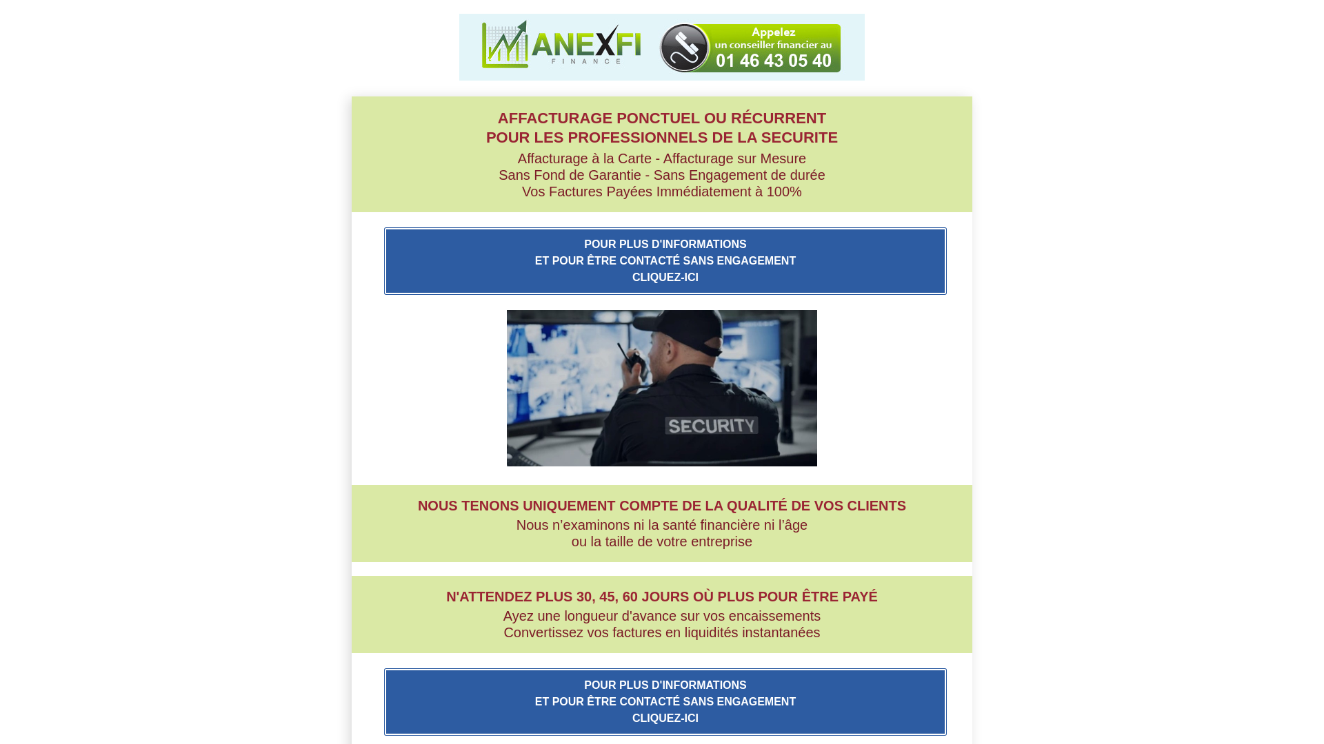 Capture d'écran de AFFACTURAGE PONCTUEL GARDIENNAGE SÉCURITÉ | 01 46 43 05 40