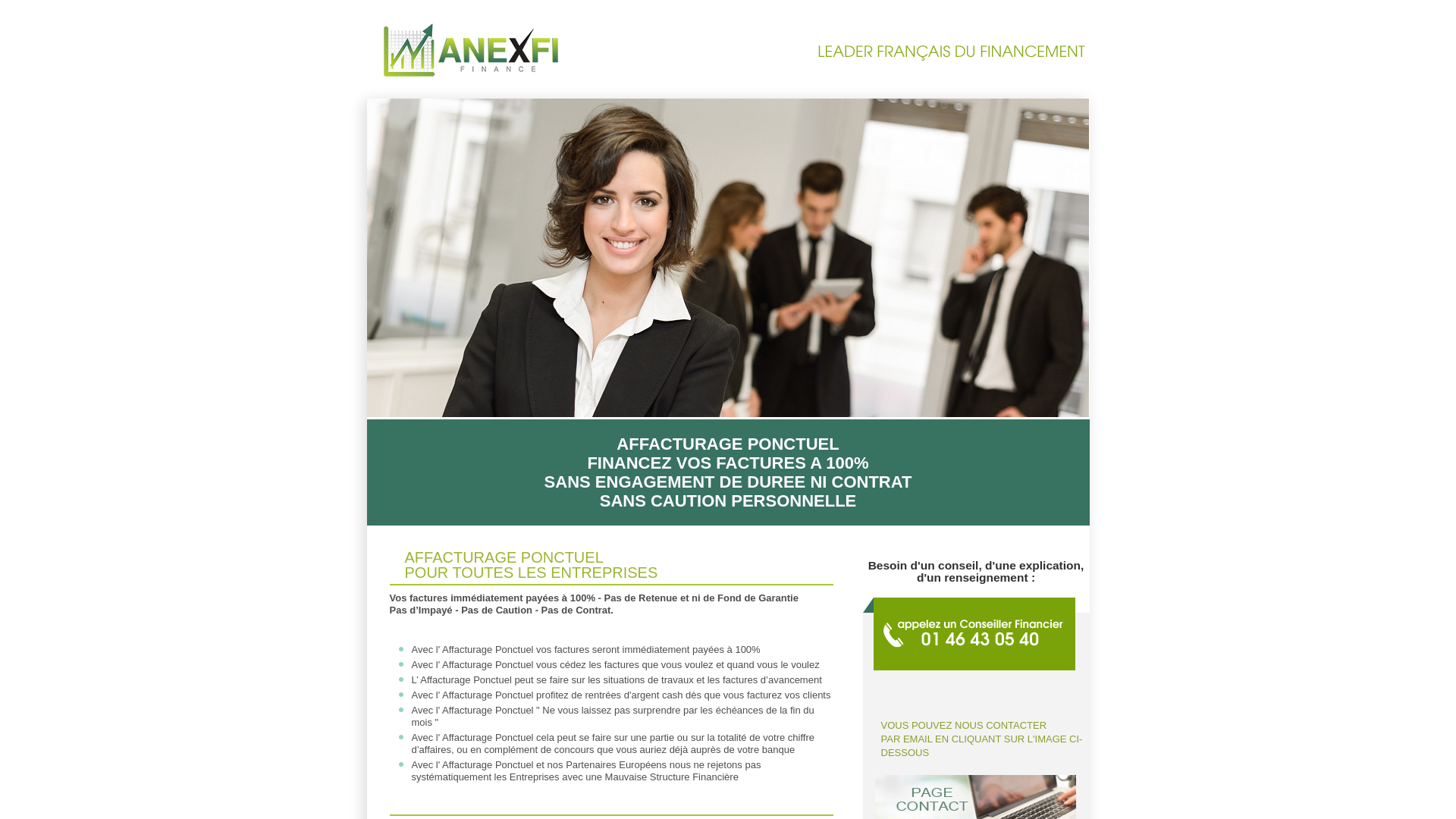 Capture d'écran de Affacturage Ponctuel PME PMI | 01 46 43 05 40