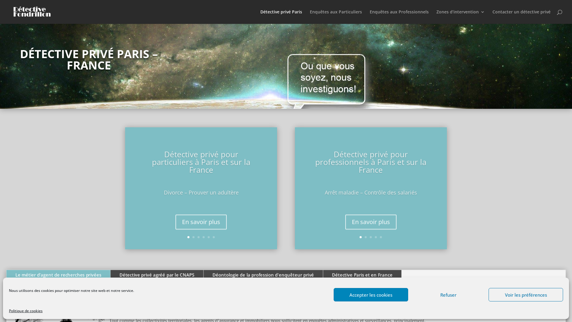 Capture d'écran de Agence Détective privé Paris et sur toute la France - Agréé 