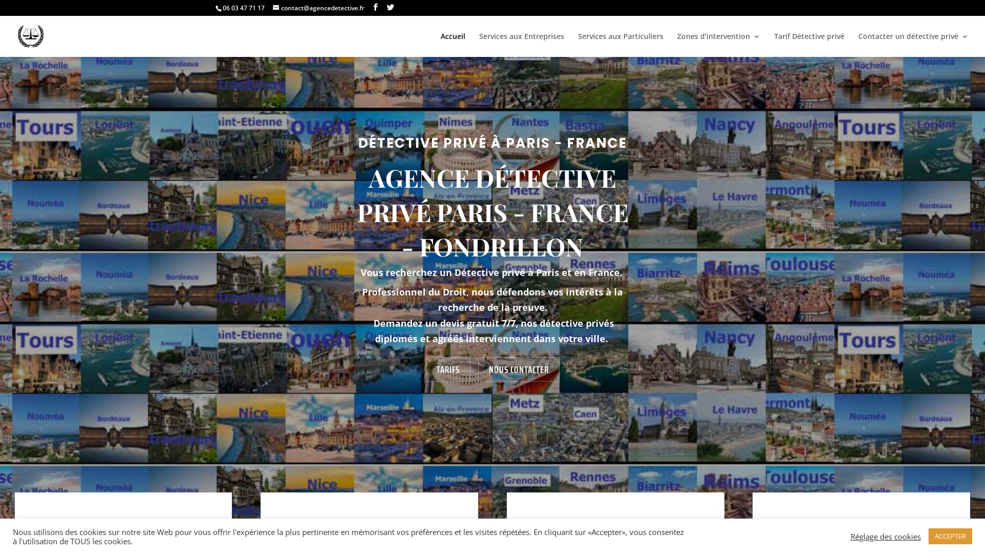 Capture d'écran de Détective privé agréé sur Paris et sur toute la France 