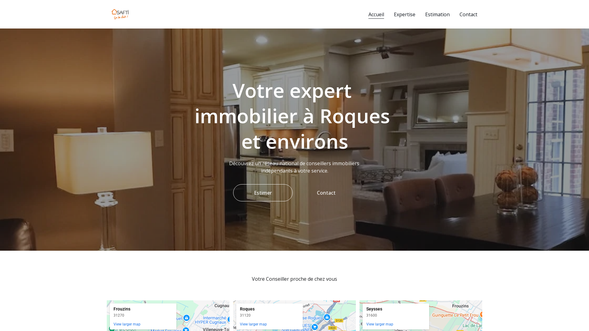 Capture d'écran de Agence immobilière roques mandataire immobilier estimation