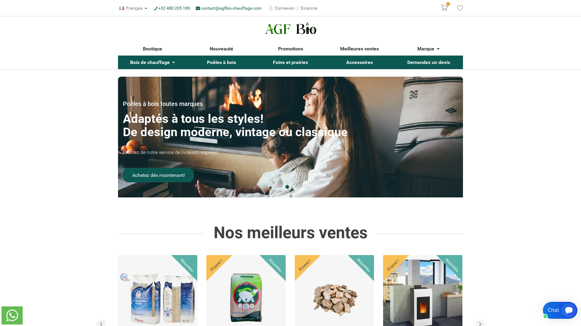 Capture d'écran de Vente de Bois de Chauffage, Granulés, Bûches Compressées et Poêles