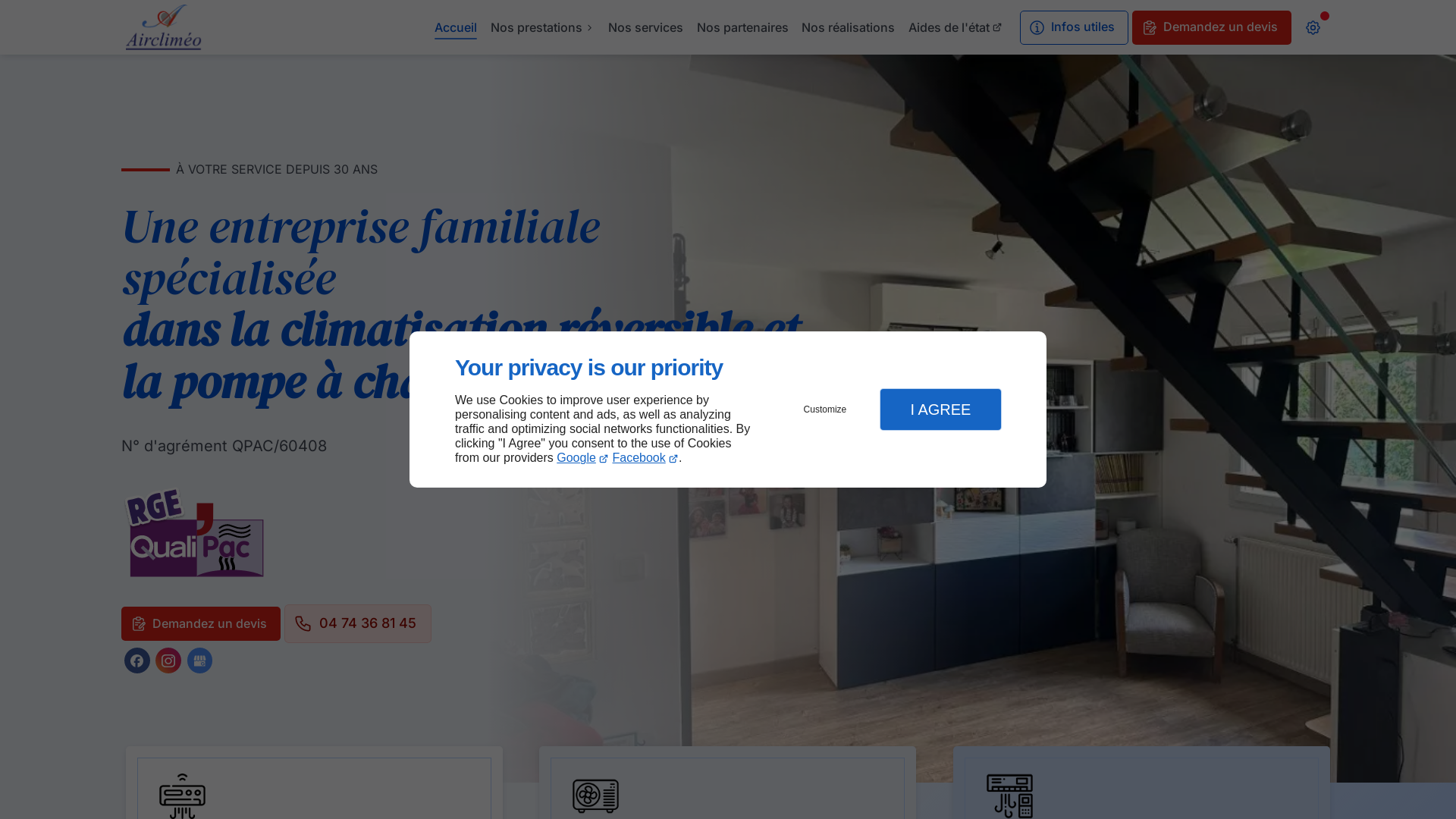 Capture d'écran de Climatisation réversible et pompe à chaleur particuliers , entreprise et copropriétés  