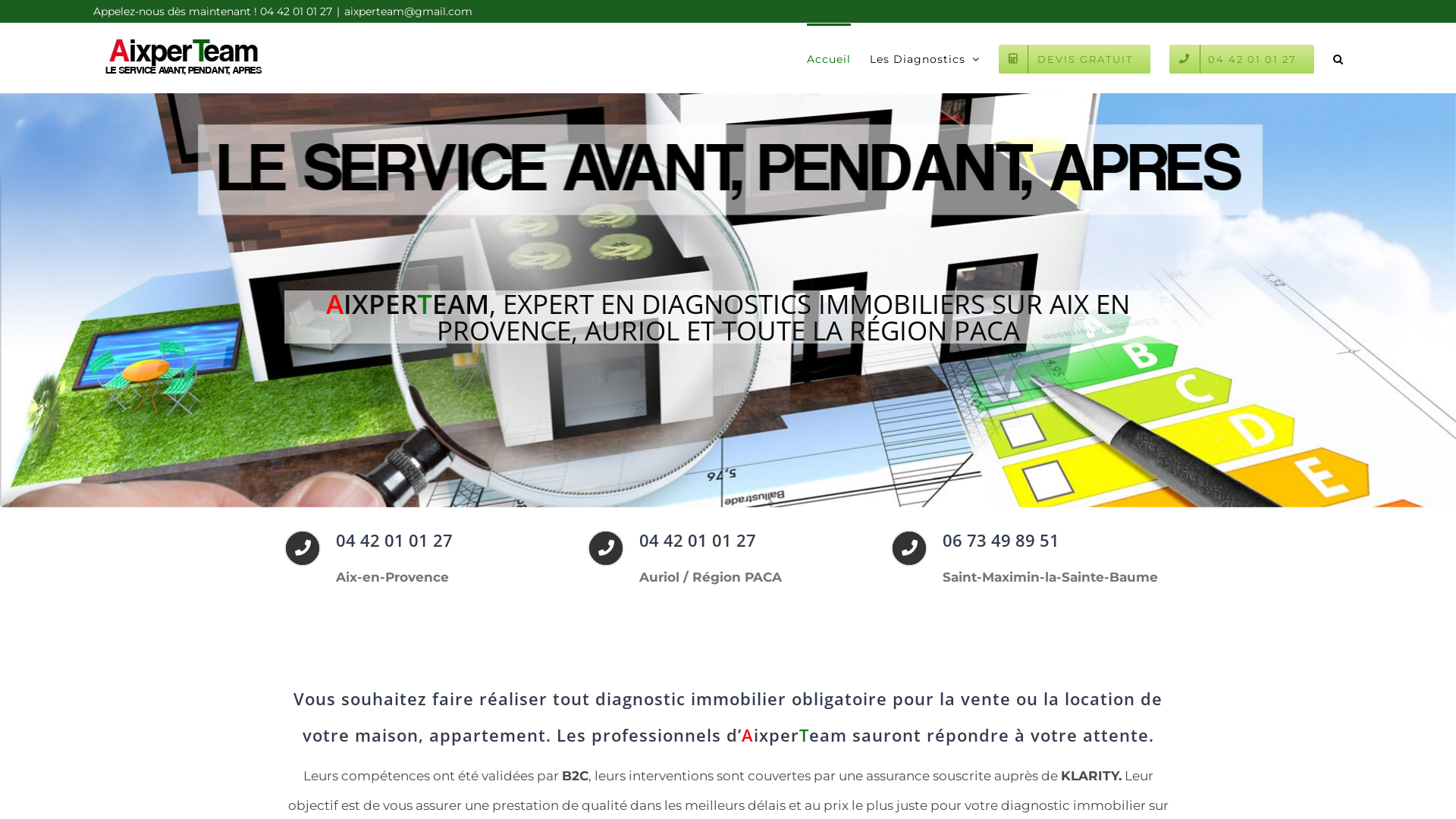 Capture d'écran de Expert en diagnostic immobilier auriol