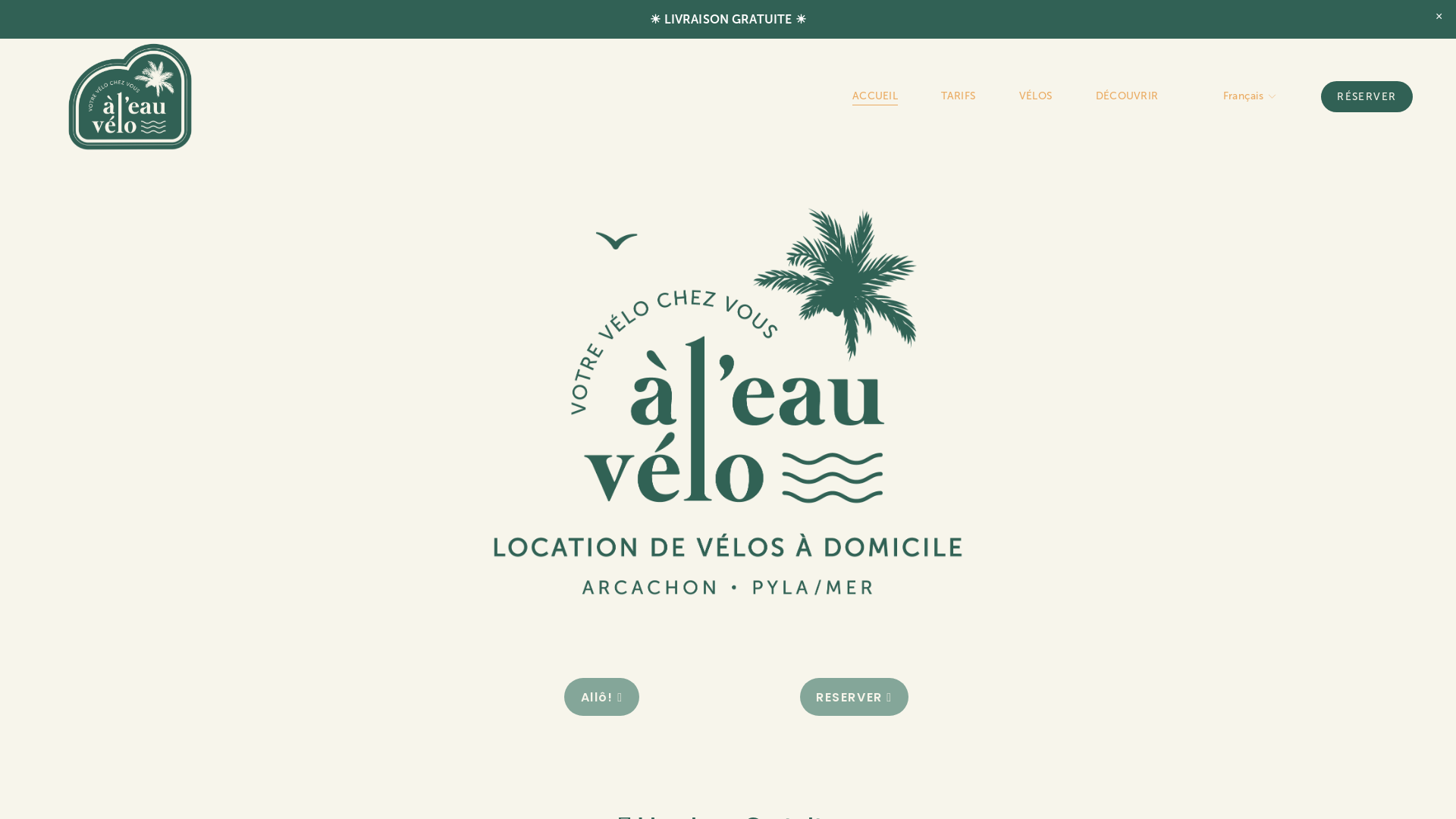 Capture d'écran de A l'eau vélo - Location de vélo à domicile sur le bassin d'Arcachon