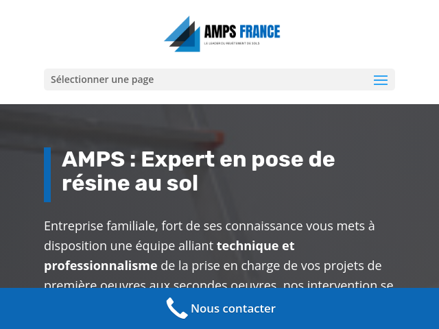 Capture d'écran de Résine époxy industrielle – AMPS France | Sols professionnels & parkings