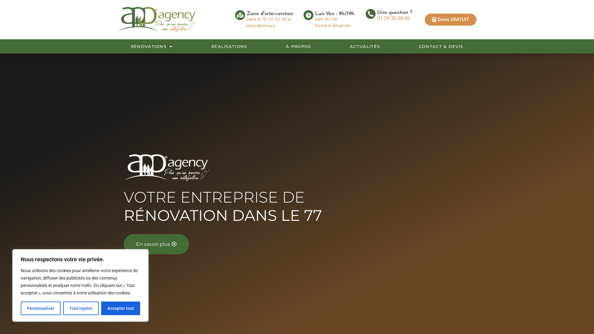 Capture d'écran de AGENCE : Négociation et Gestion de projet en Travaux et en Immobilier.