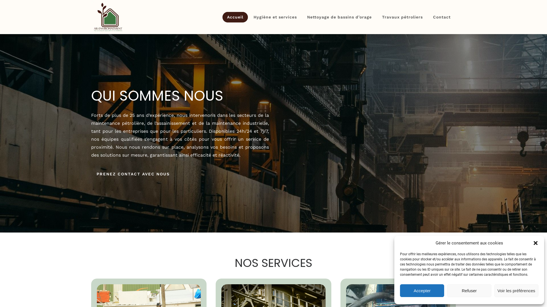 Capture d'écran de Exigez l'excellence
Chez AR Environnement nous mettons à disposition toute notre expérience pour vous offrir un service à la mesure de vos attentes.