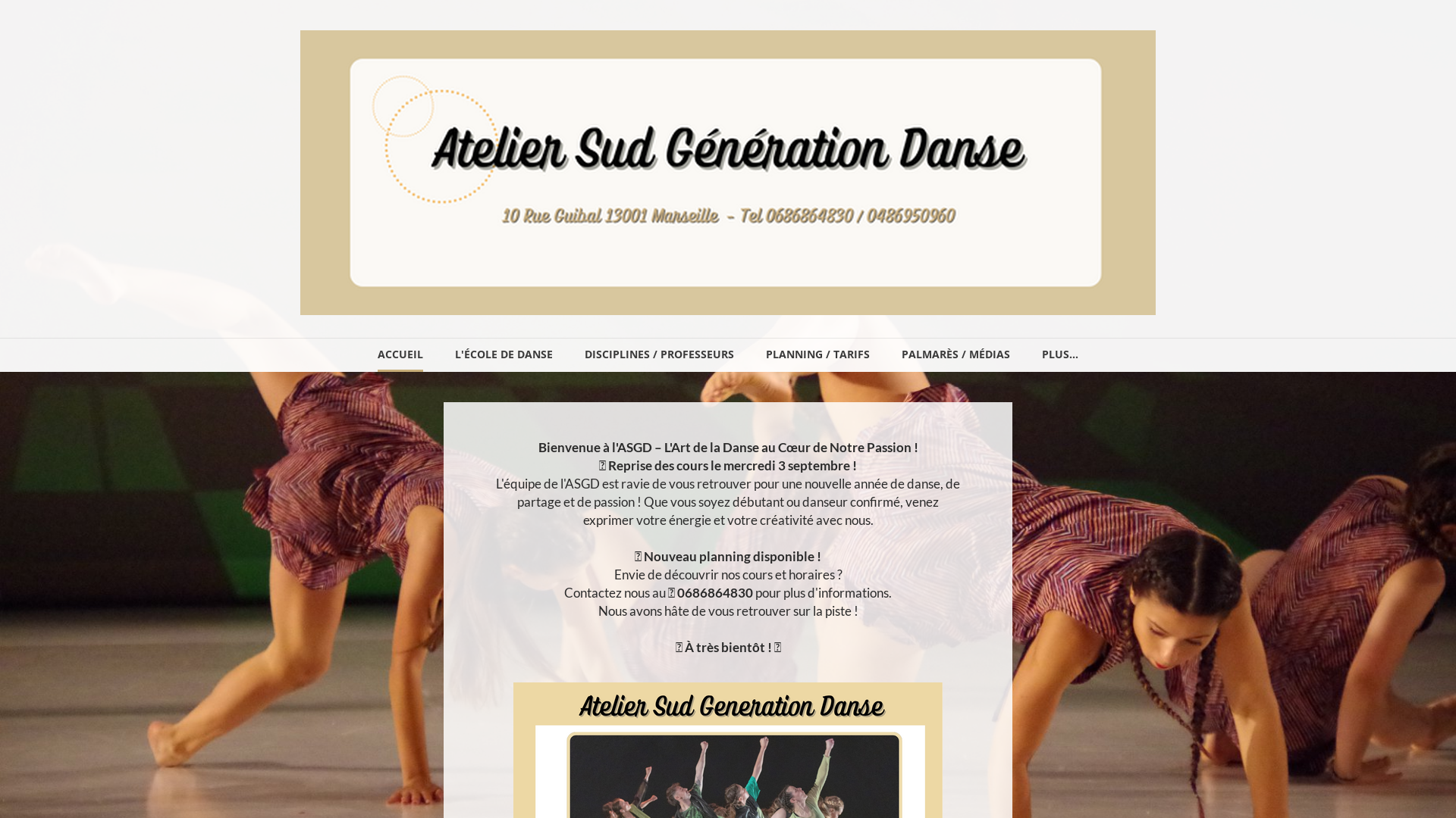 Capture d'écran de Cours de danse ASGD Marseille , contemporain, hip hop, classique, jazz...