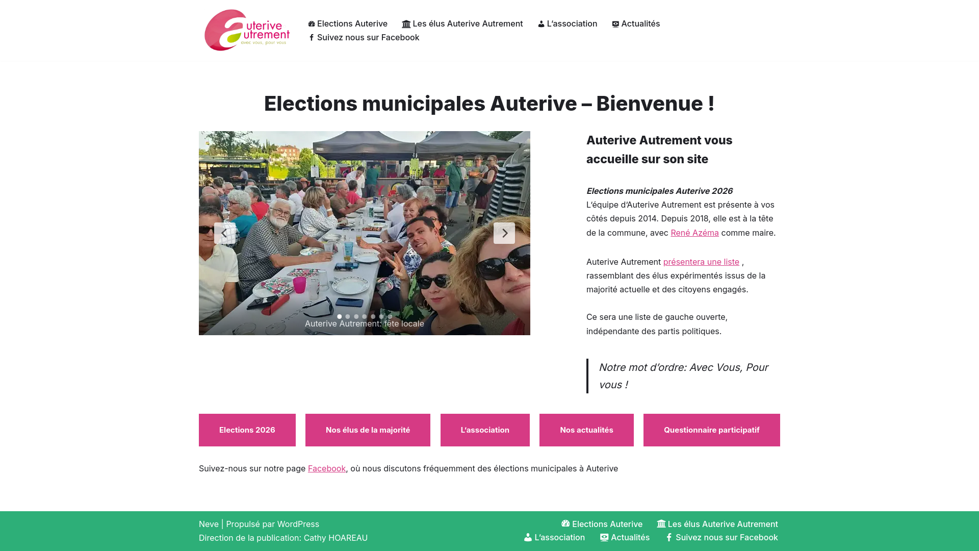 Capture d'écran de Auterive Autrement, ensemble, une nouvelle étape pour Auterive