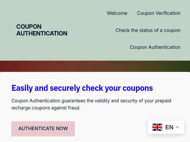 Authentification coupon