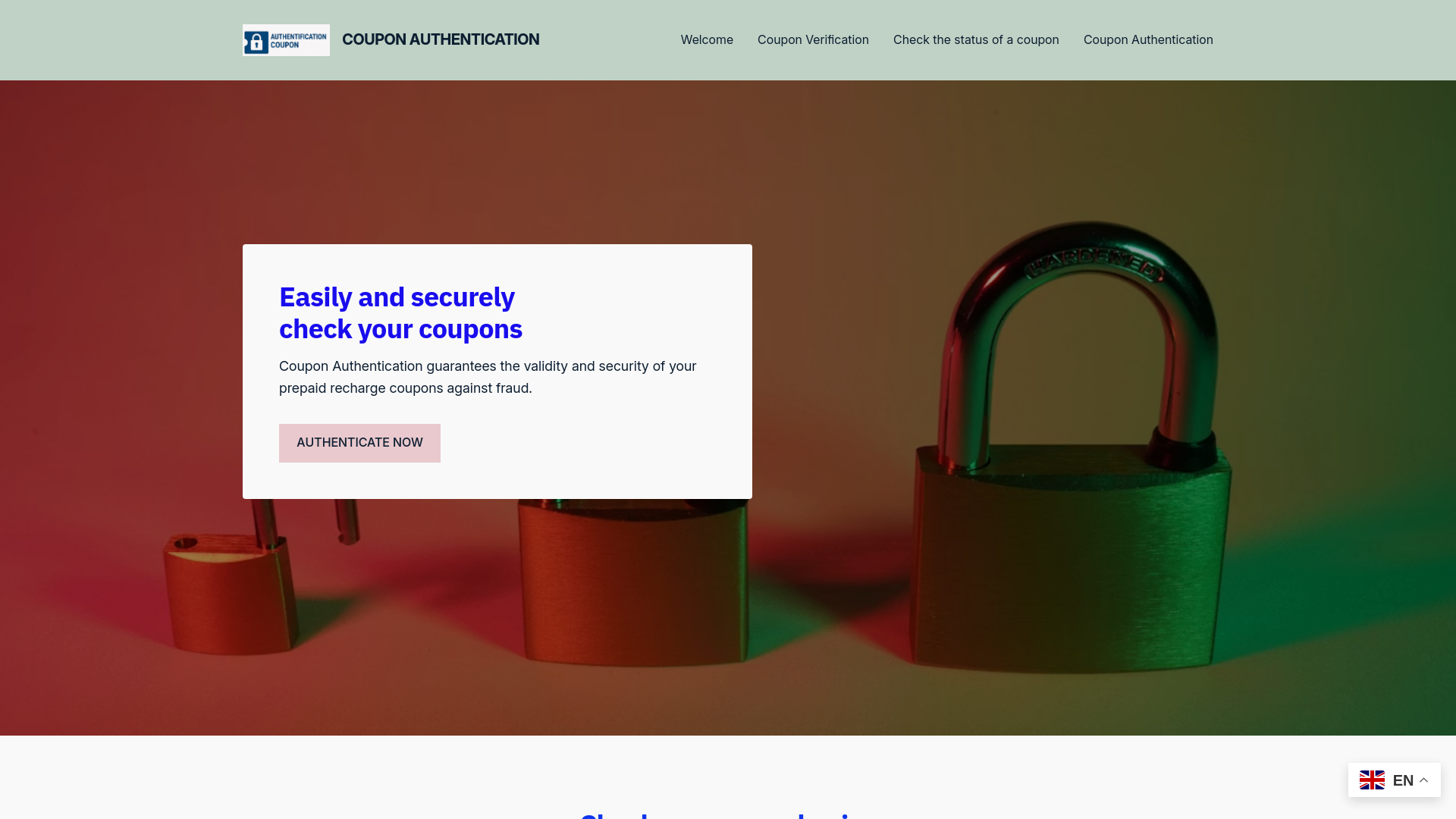 Authentification coupon