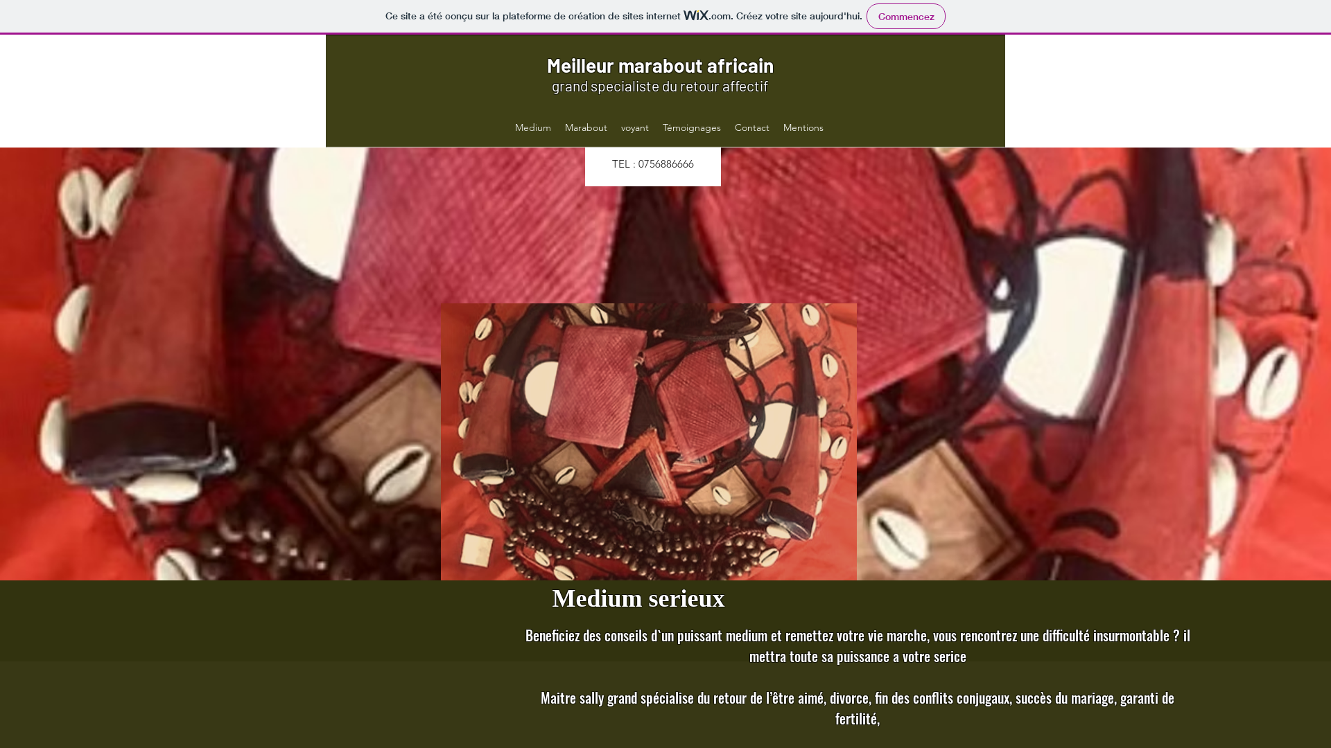 Capture d'écran de Marabout africain sérieux honnête