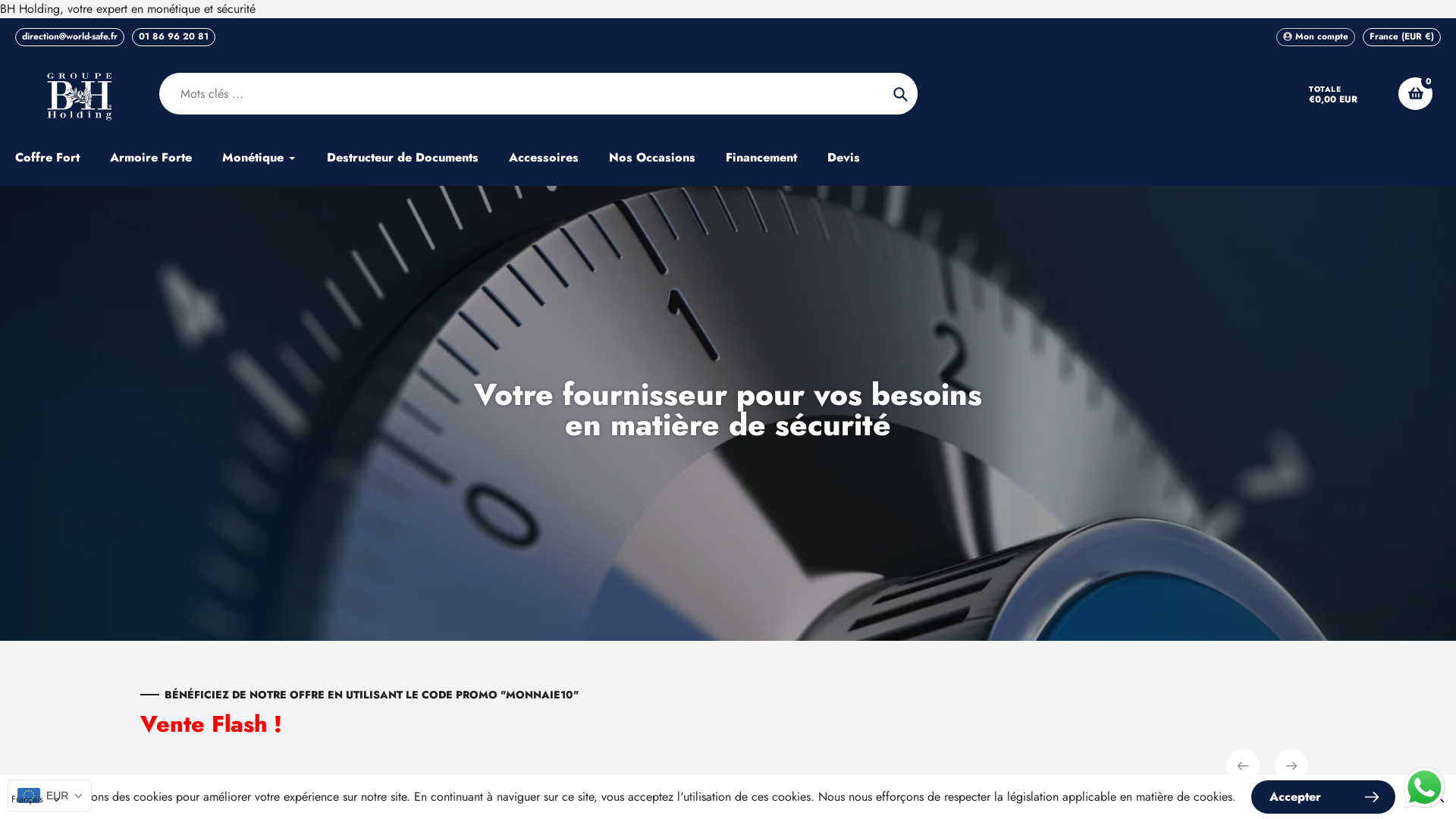 Capture d'écran de BH HOLDING Votre Expert depuis 25 ans en Solutions de Sécurité et de Monétique