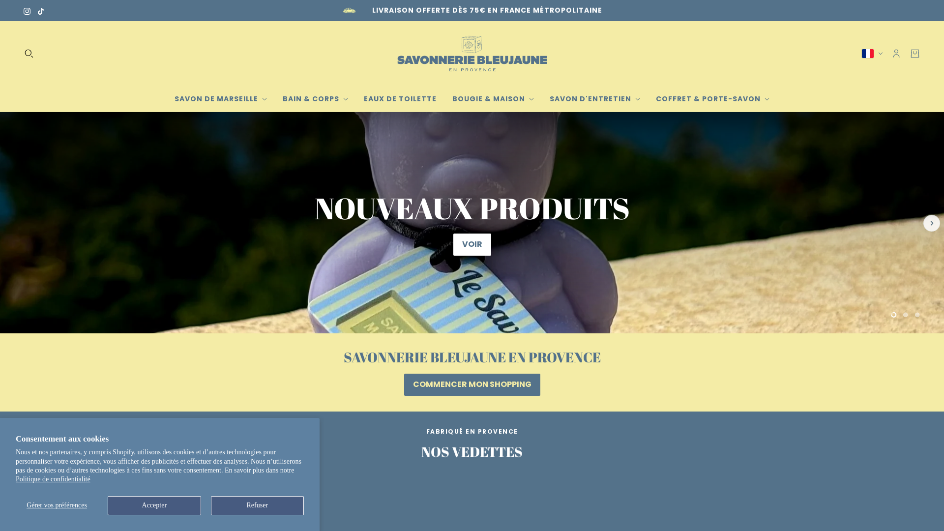 Capture d'écran de Savonnerie BleuJaune en Provence