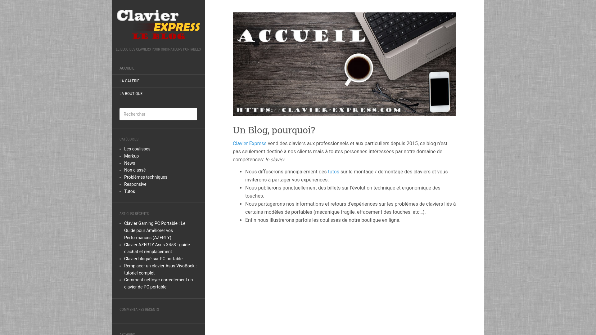 Capture d'écran de Blog Clavier Express : Clavier Express la boutique de claviers azerty pour ordinateurs portables