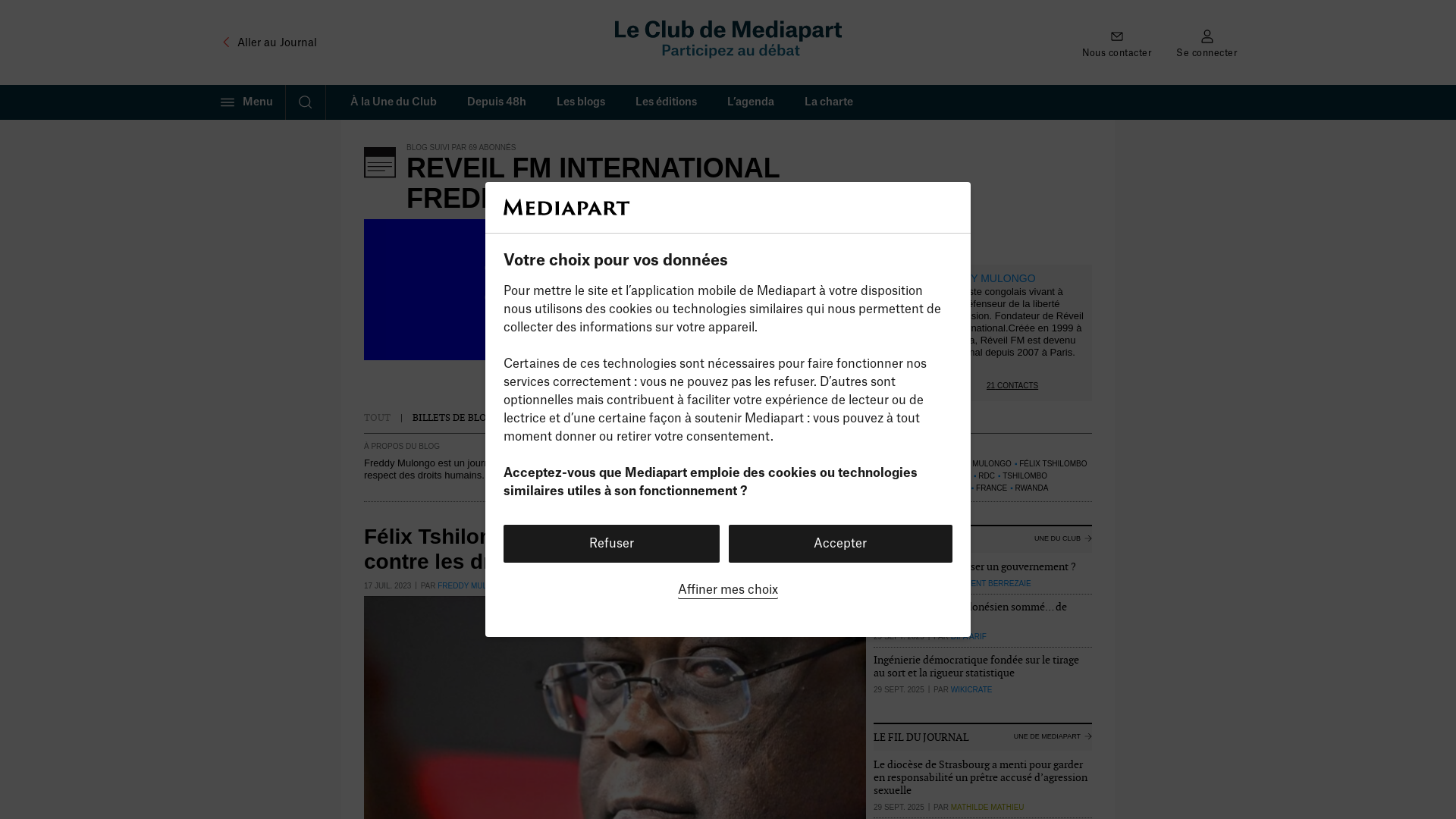 Blogs Mediapart Freddy Mulongo