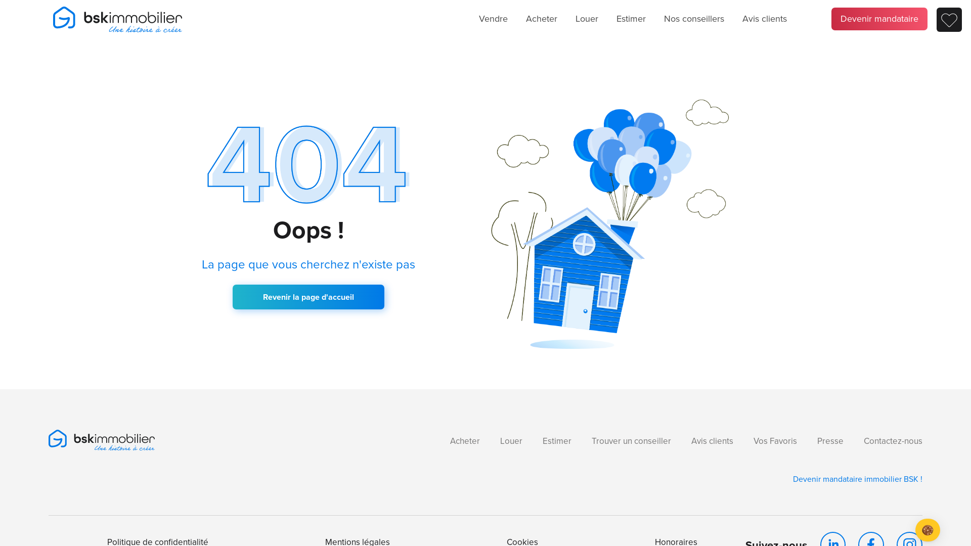 Capture d'écran de Vendre ma maison? agence immobilière bsk