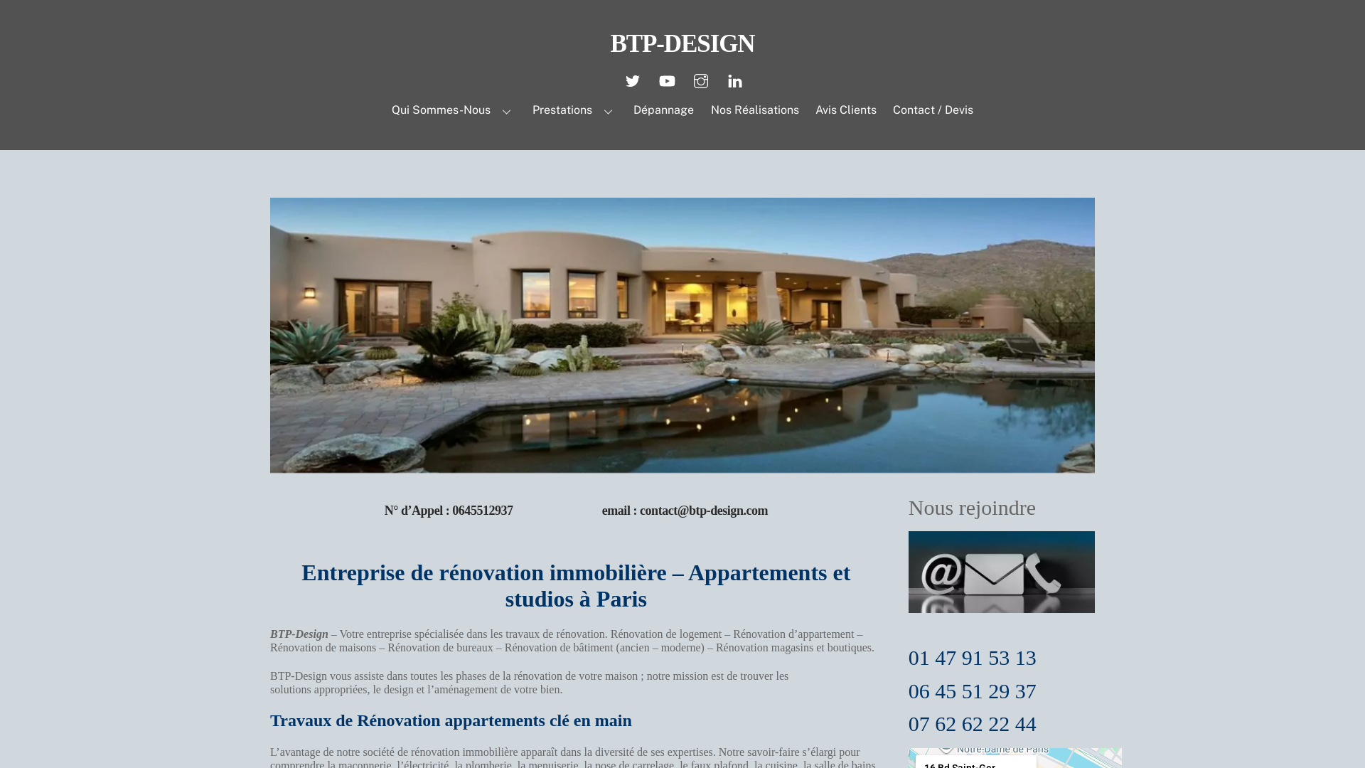 Capture d'écran de Société de rénovation appartement et studio a paris