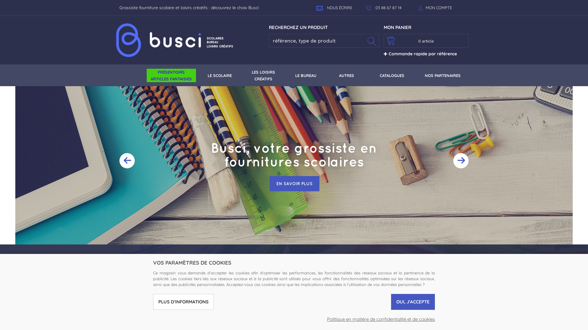 Capture d'écran de Spécialiste en fournitures scolaires, bureau et loisirs créatifs