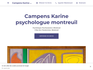 Site google de Karine Campens, psychologue clinicienne et psychanalyste à Montreuil 93100
