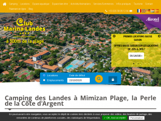 Airotel Caravaning Camping Club Marina Landes Mimizan Plage Sud Nouvelle Aquitaine. 