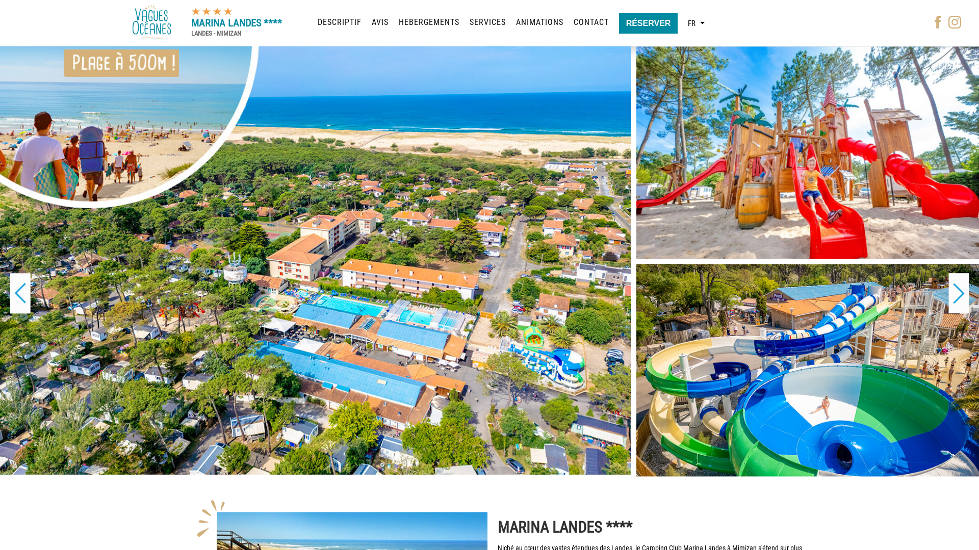 Capture d'écran de Airotel Caravaning Camping Club Marina Landes Mimizan Plage Sud Nouvelle Aquitaine. 