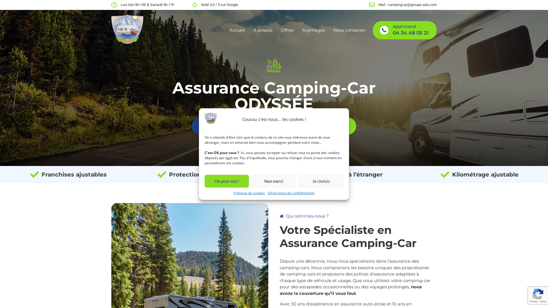 Capture d'écran de Assurance Camping-car ODYSSEE