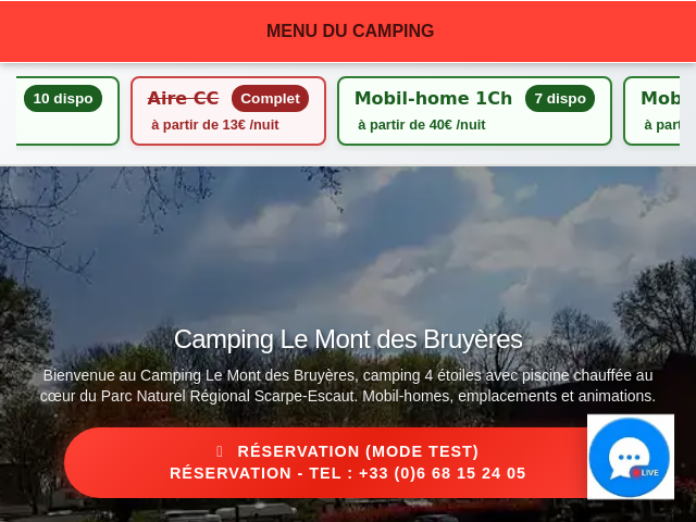 Camping Le Mont des Bruy&egrave;res - 4 &eacute;toiles &agrave; Saint-Amand-les-Eaux
