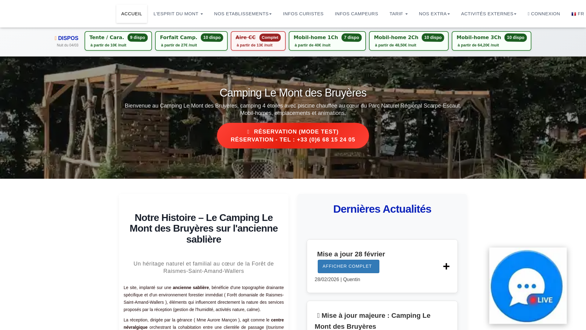Camping Le Mont des Bruyères - 4 étoiles à Saint-Amand-les-Eaux