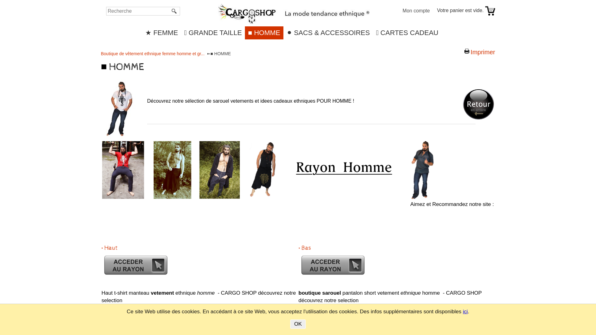 Capture d'écran de HOMME mode ethnique sarouel pantalon sac