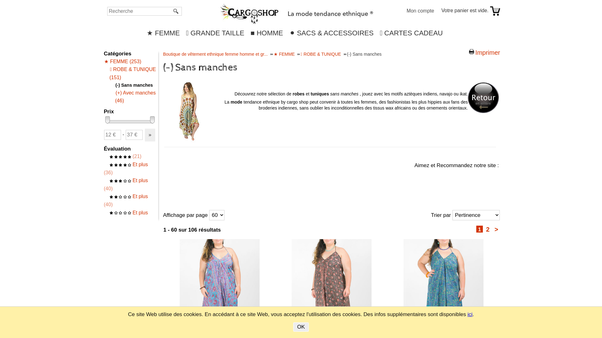 Capture d'écran de Robe Ethnique sans manches  - Robes ethniques chic été