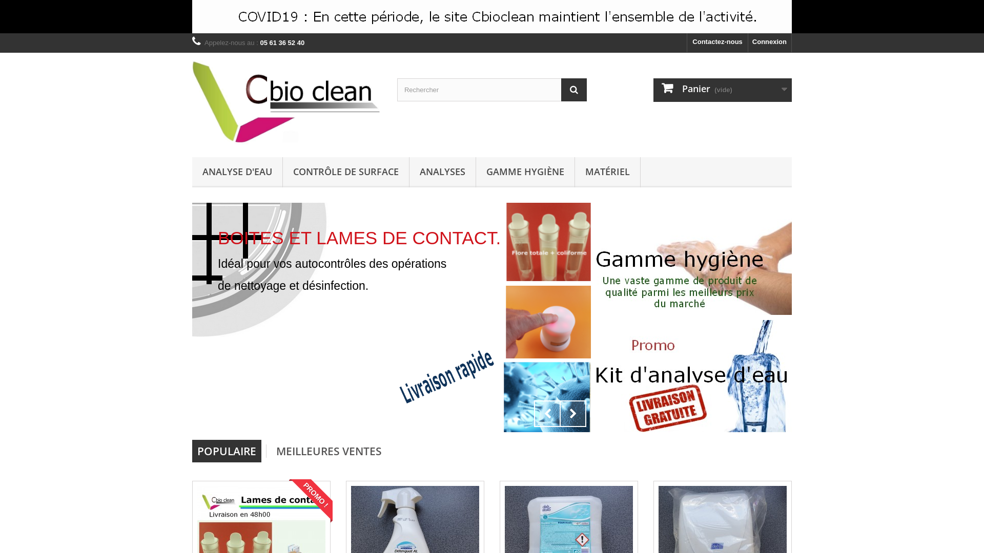 Capture d'écran de Analyse d'eau de forage, puits , robinet et légionelle. Lames de contact, géloses de contact et bilames gélosées.