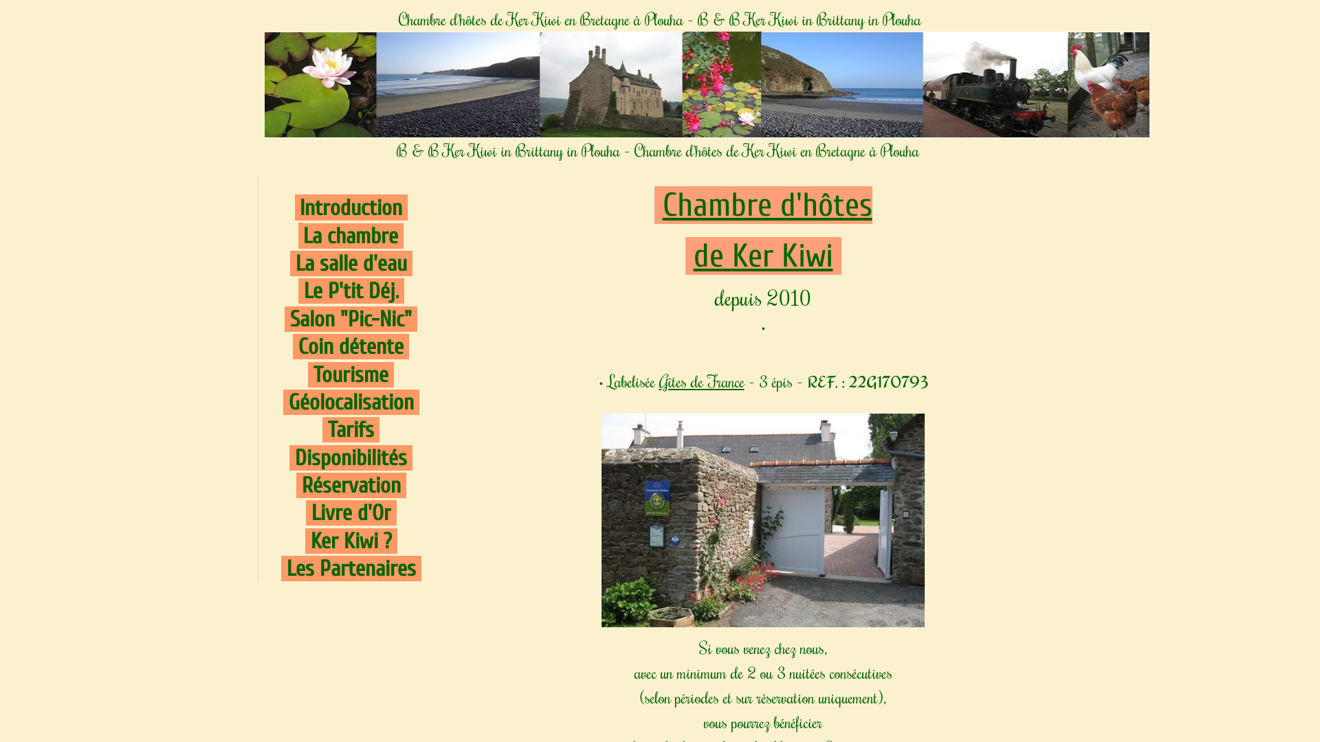 Capture d'écran de Chambre d'hotes de Ker Kiwi en Bretagne à Plouha