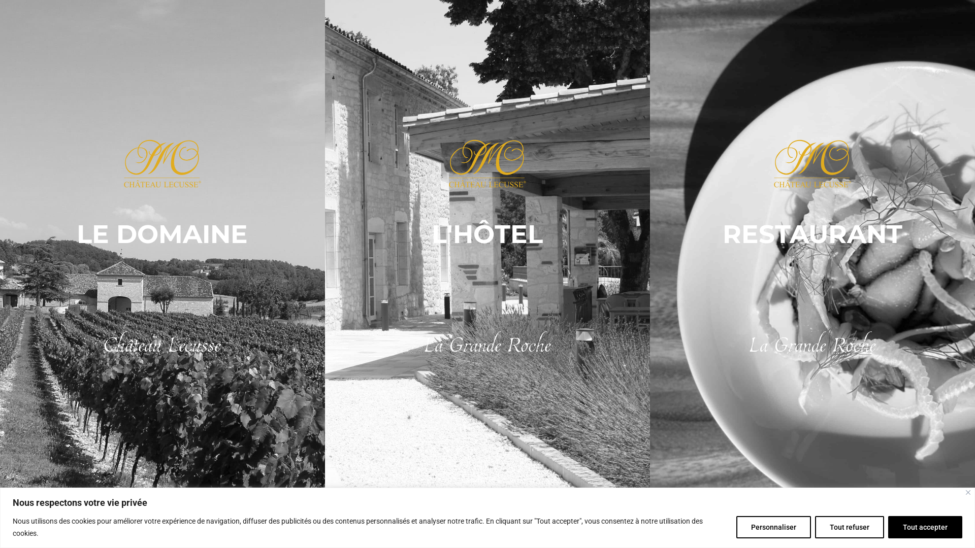 Capture d'écran de Domaine Lecusse: Hôtel, Restaurant, Vente de vin de Gaillac, Location de salle sur la commune de Broze dans le Tarn (81)