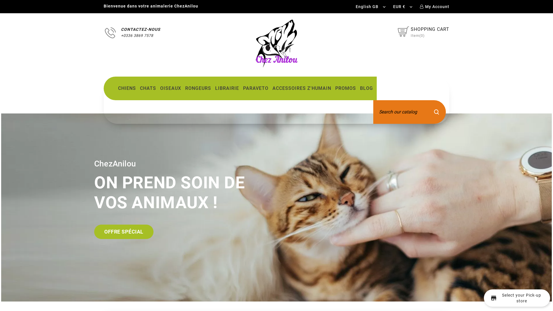 Capture d'écran de Animalerie en ligne chezanilou