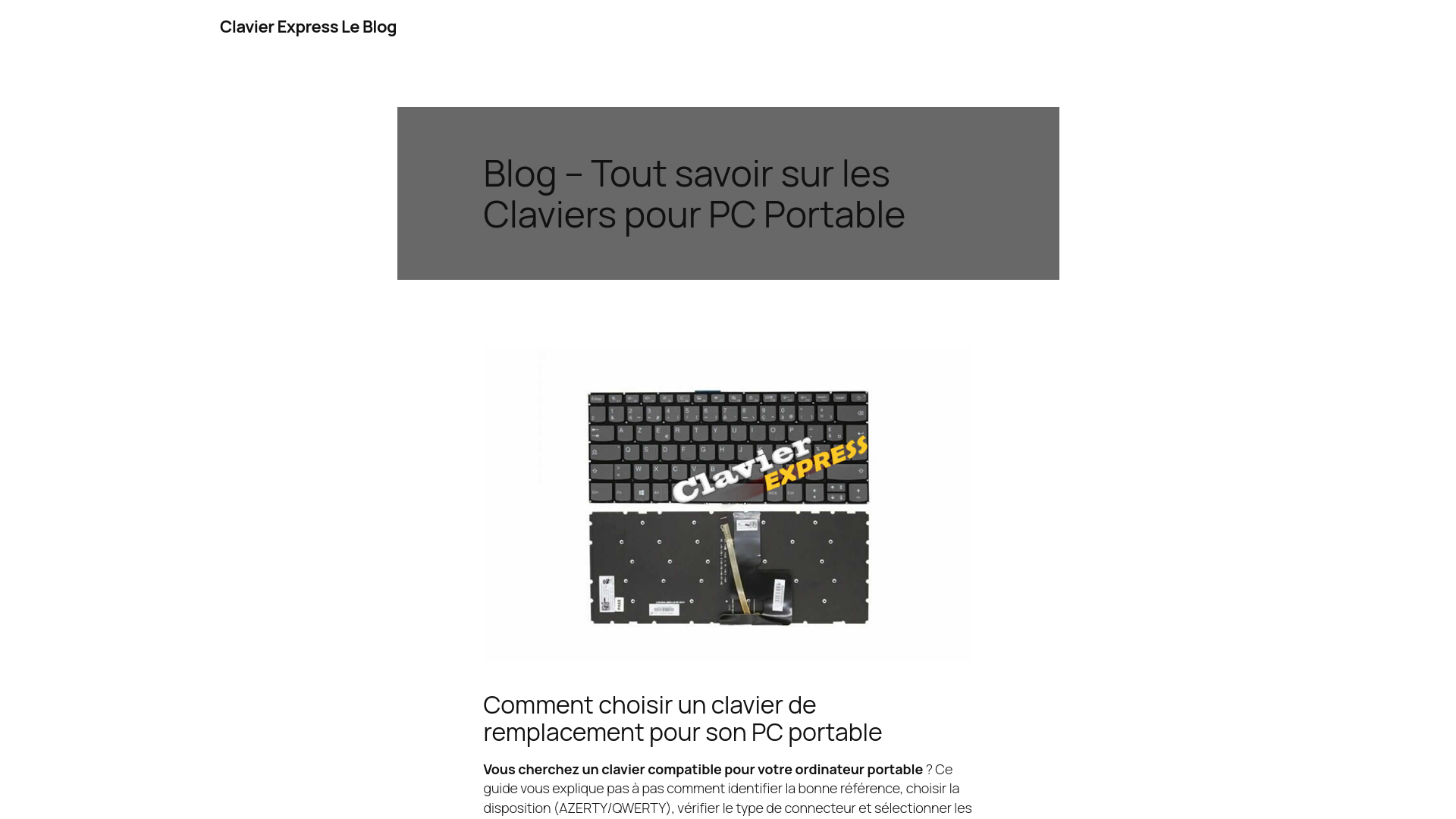 Blog – Tout savoir sur les Claviers pour PC Portable