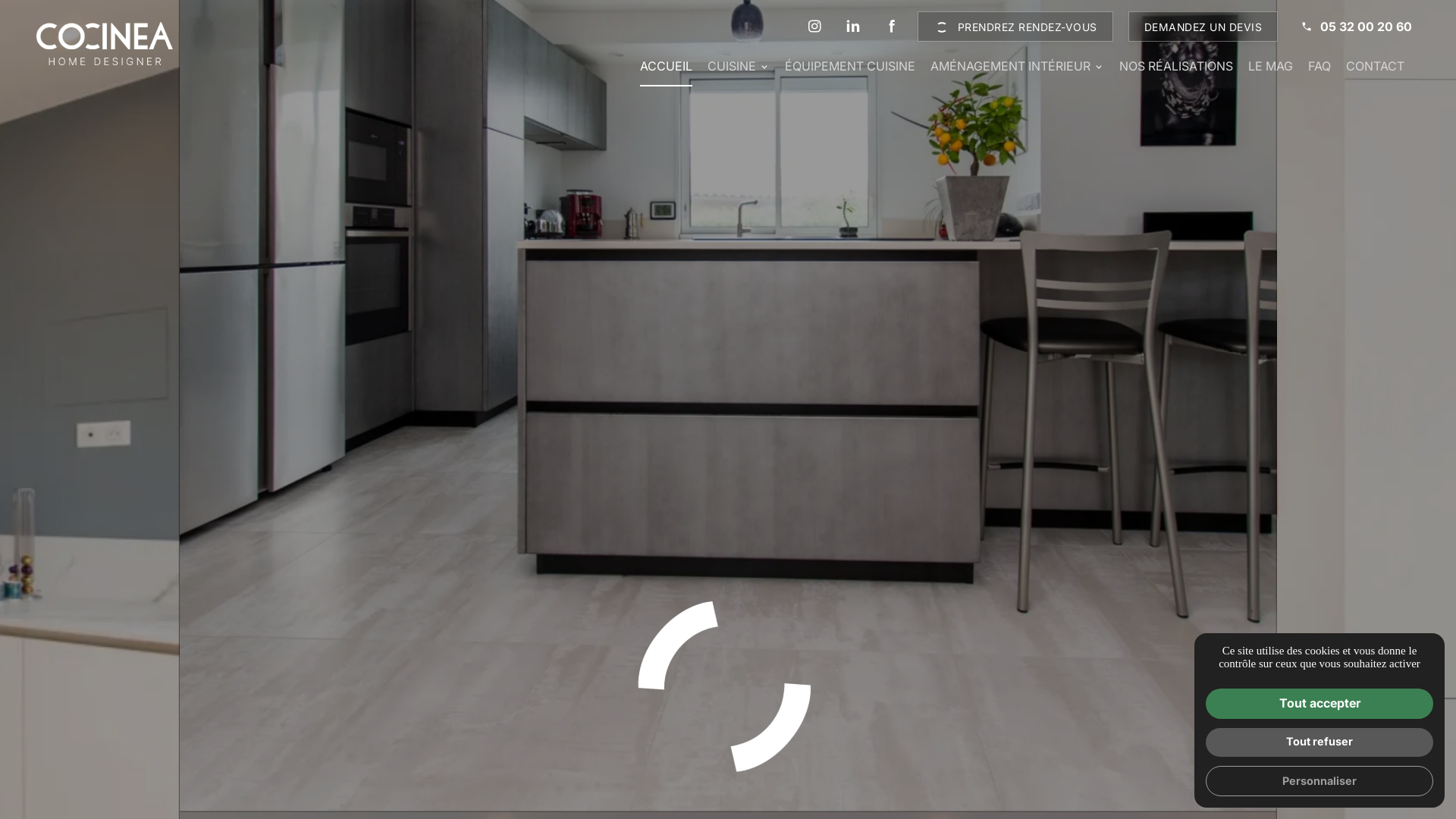 Capture d'écran de Cocinea, cuisiniste et concepteur de cuisine sur mesure sur Plaisance du Touch