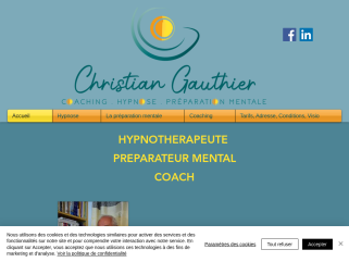 Christian Gauthier, préparateur mental, coach de vie Hypnotherapeute, Maitre praticien en hypnose Eicksonienne, 
diplomé GEM Grenoble, 
diplomé DESU Aix en Provence Marseille, 
IFHE