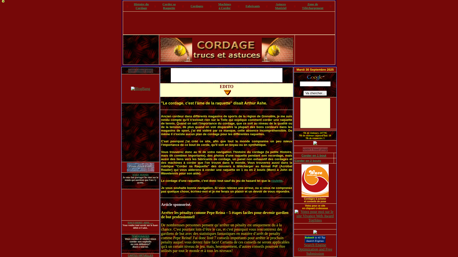 Capture d'écran de Le Site du Cordage