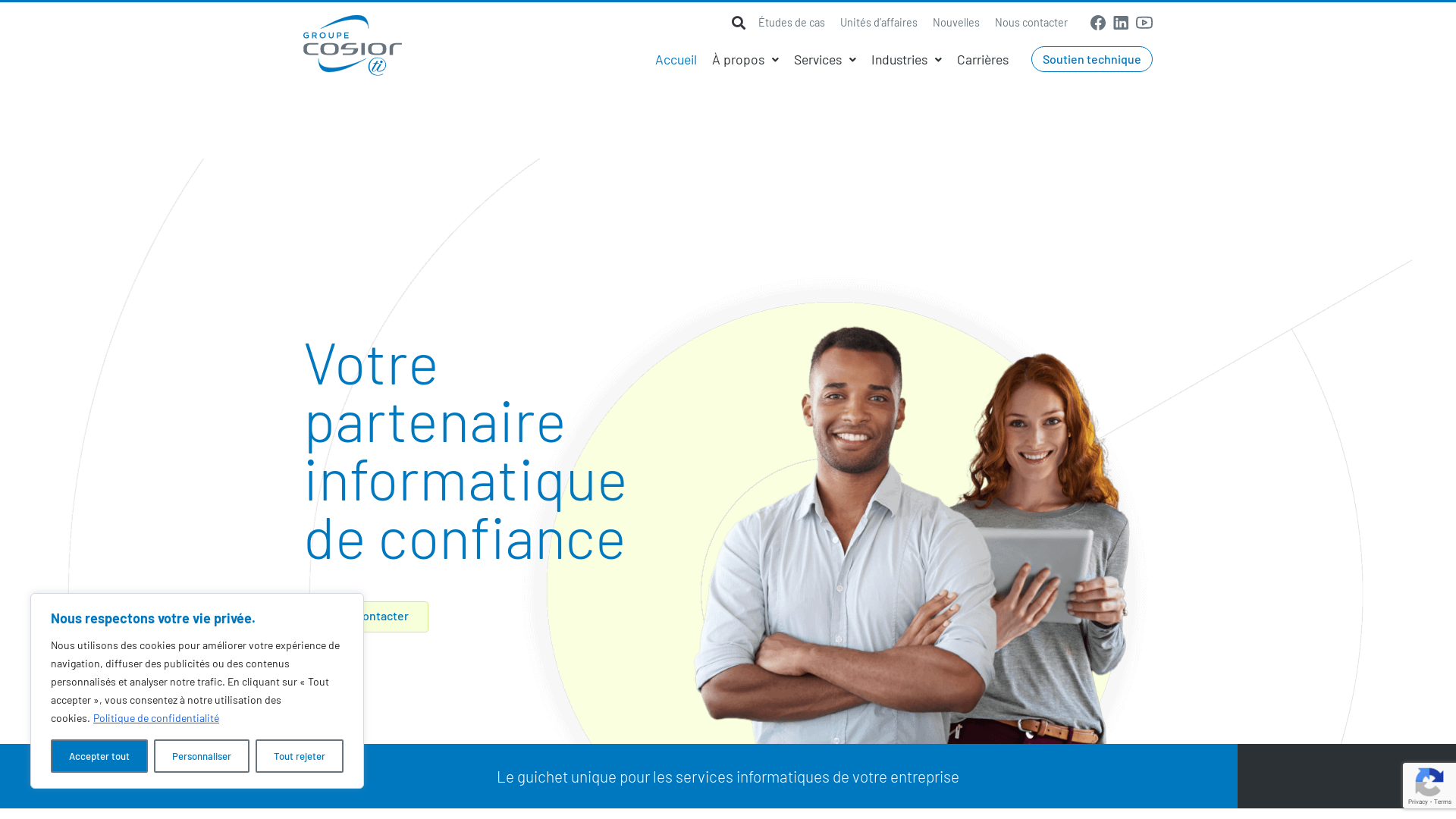 Capture d'écran de Vos conseillers en systèmes d'information et en organisation