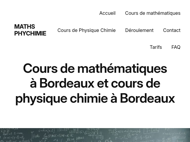 Capture d'écran de Cours de mathématiques à Bordeaux et cours de physique chimie à Bordeaux