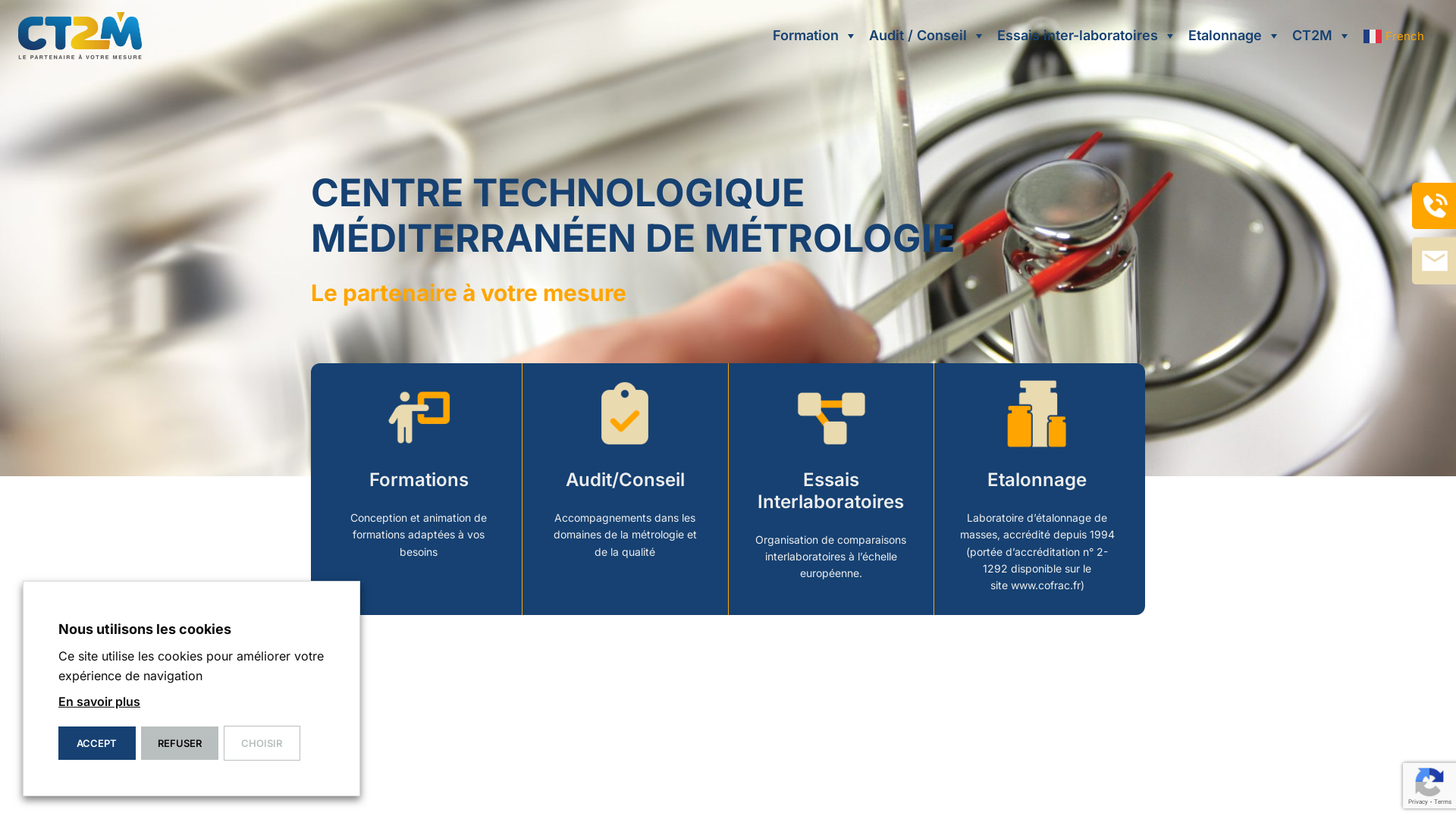 Capture d'écran de CT2M Centre Technologique Méditerranéen de Métrologie