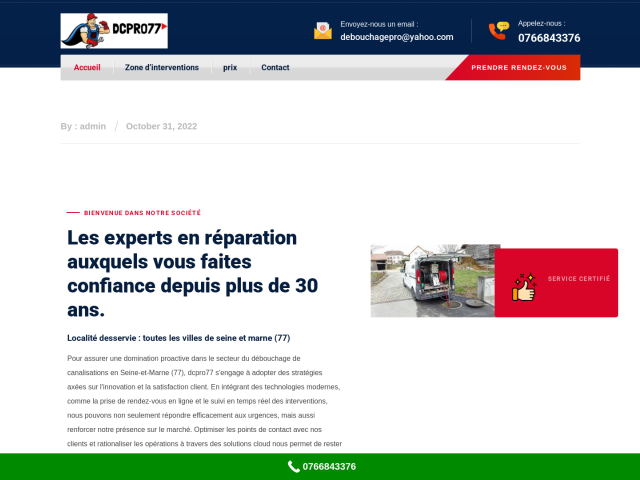 Debouchage canalisation en Seine et Marne 
disponible 24H/24  7J/7 sur un secteur etendue