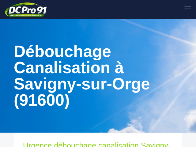 D&eacute;bouchage canalisation savigny sur orge 91600