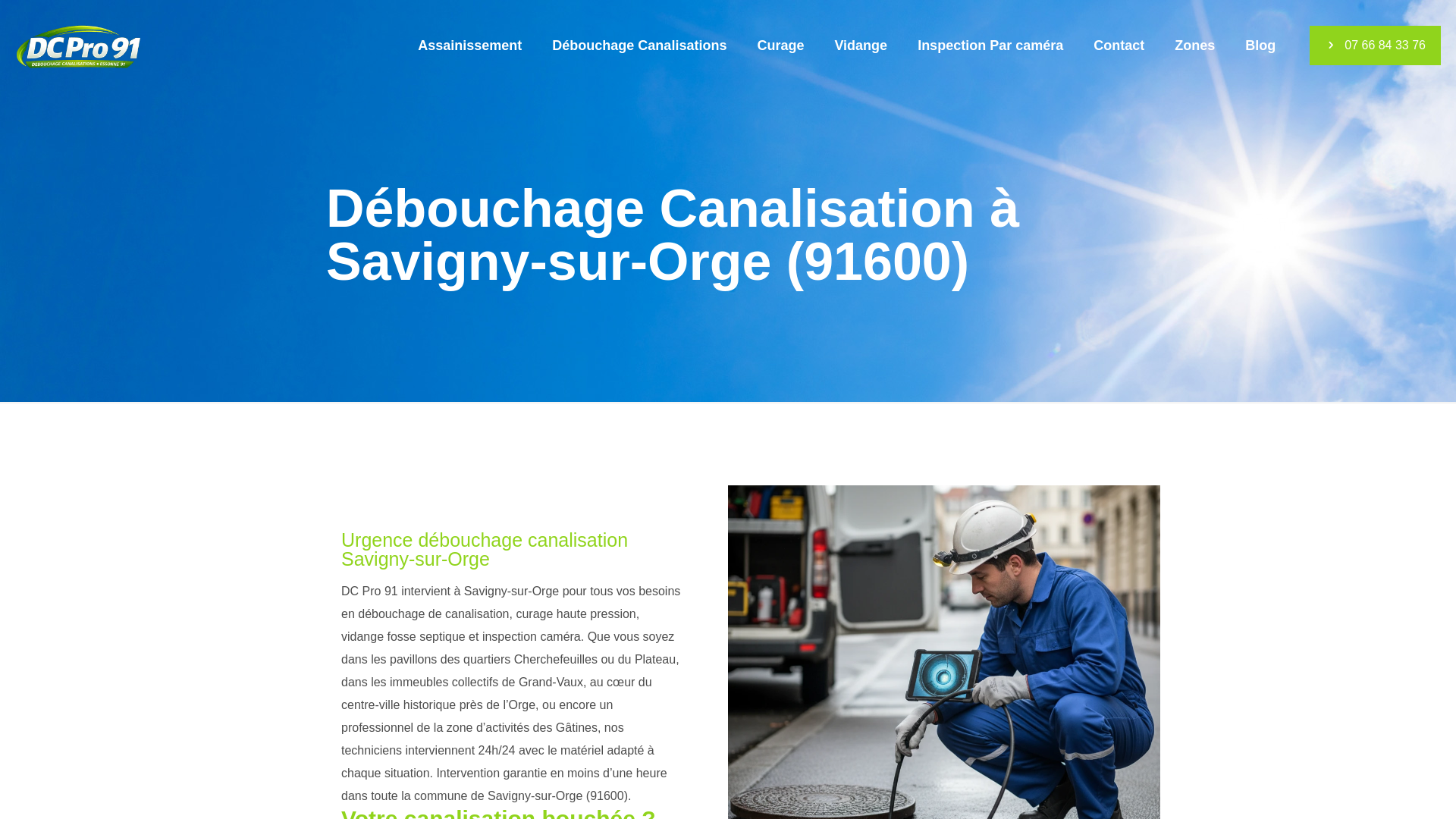Aperçu de Débouchage canalisation savigny sur orge 91600