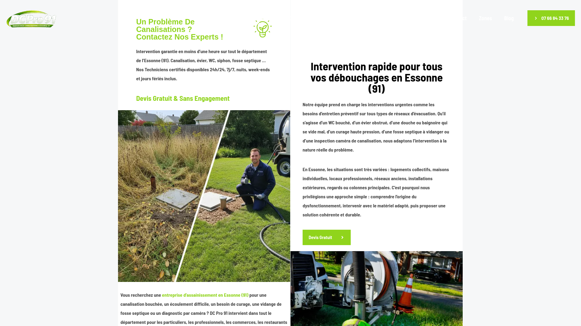 Débouchage Canalisation Essonne 91 - Urgence 24/7 | DC Pro 91