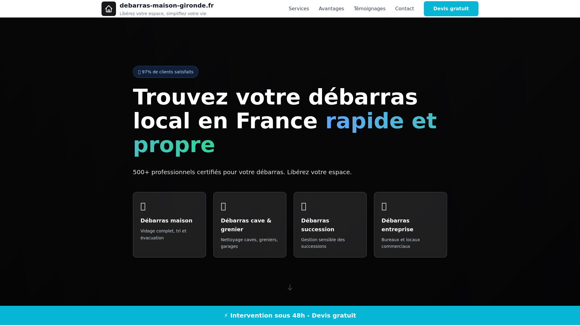 Capture d'écran de Debarras maison gironde 