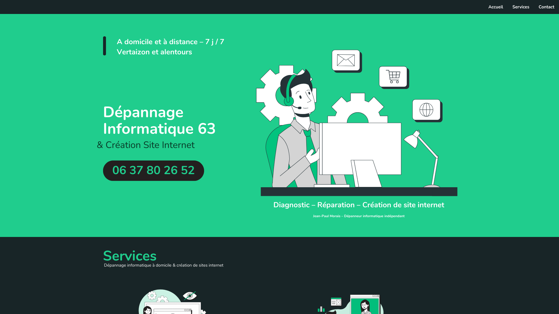 Capture d'écran de Dépannage informatique à domicile & création de site internet